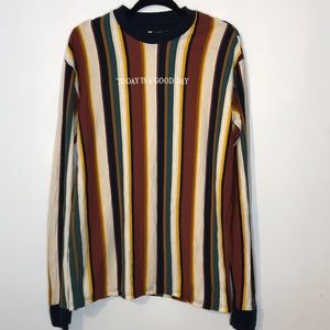 Stripes organic cotton slogan top